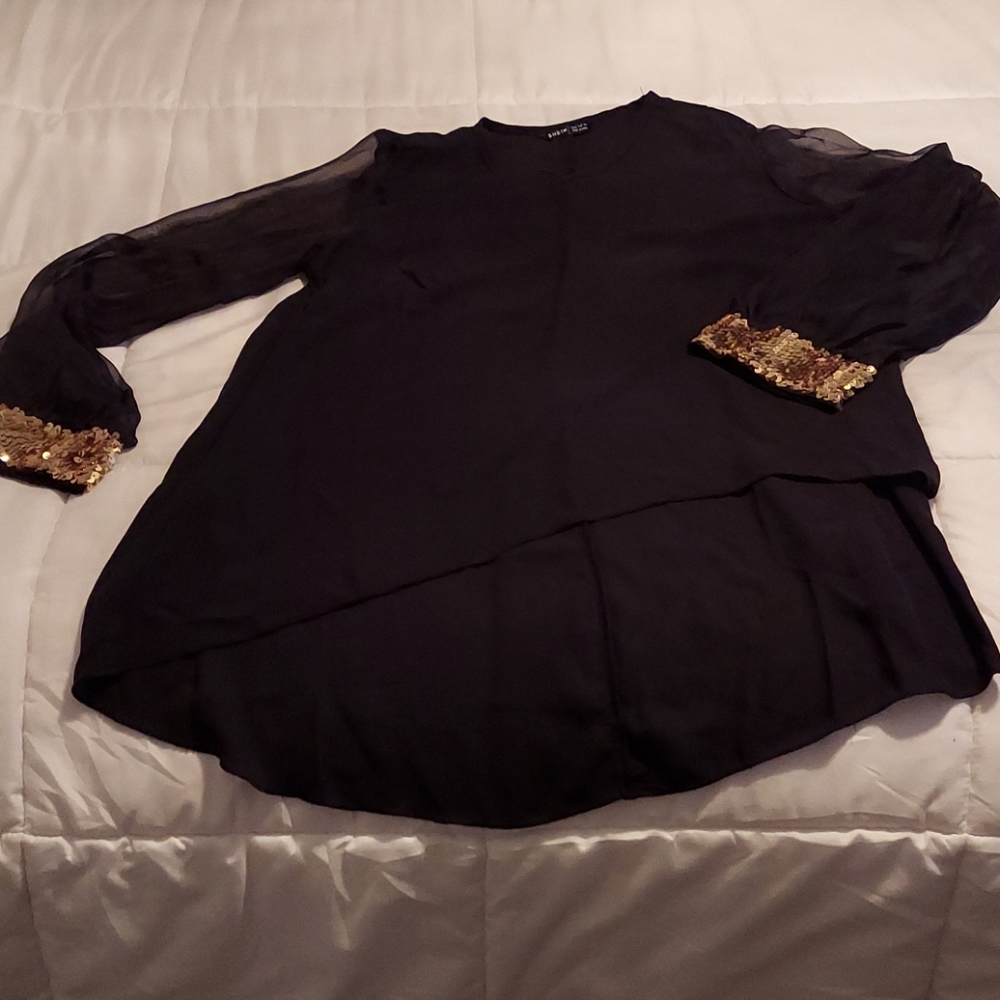 Womens sheer 100% polyester dressy shirt